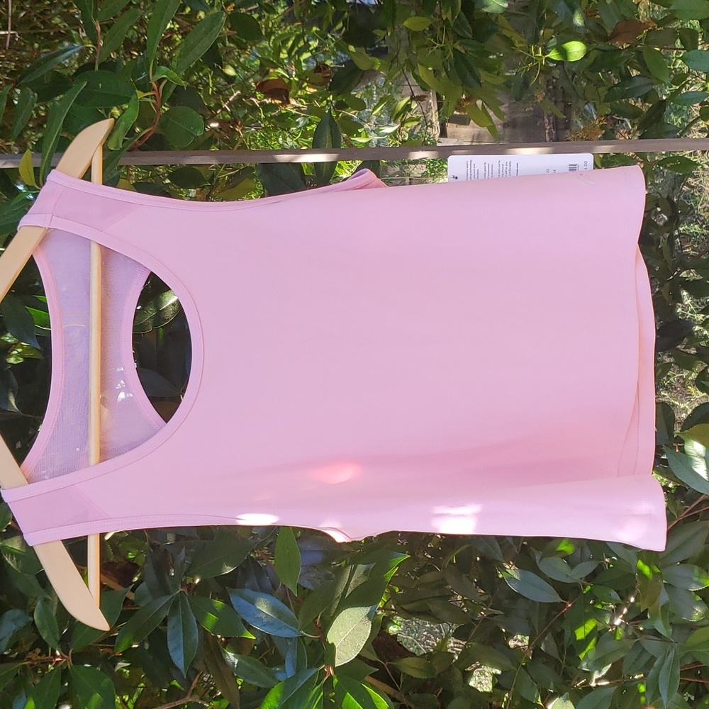 SOLD - NWT A Core Blush Pink Workout Tank Top Mesh Back Cut Out Size Medium